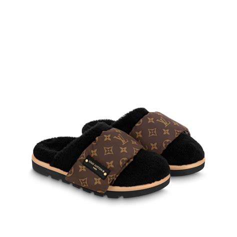 lv faux fur slippers|Slipper Pillow Flat Comfort Mule .